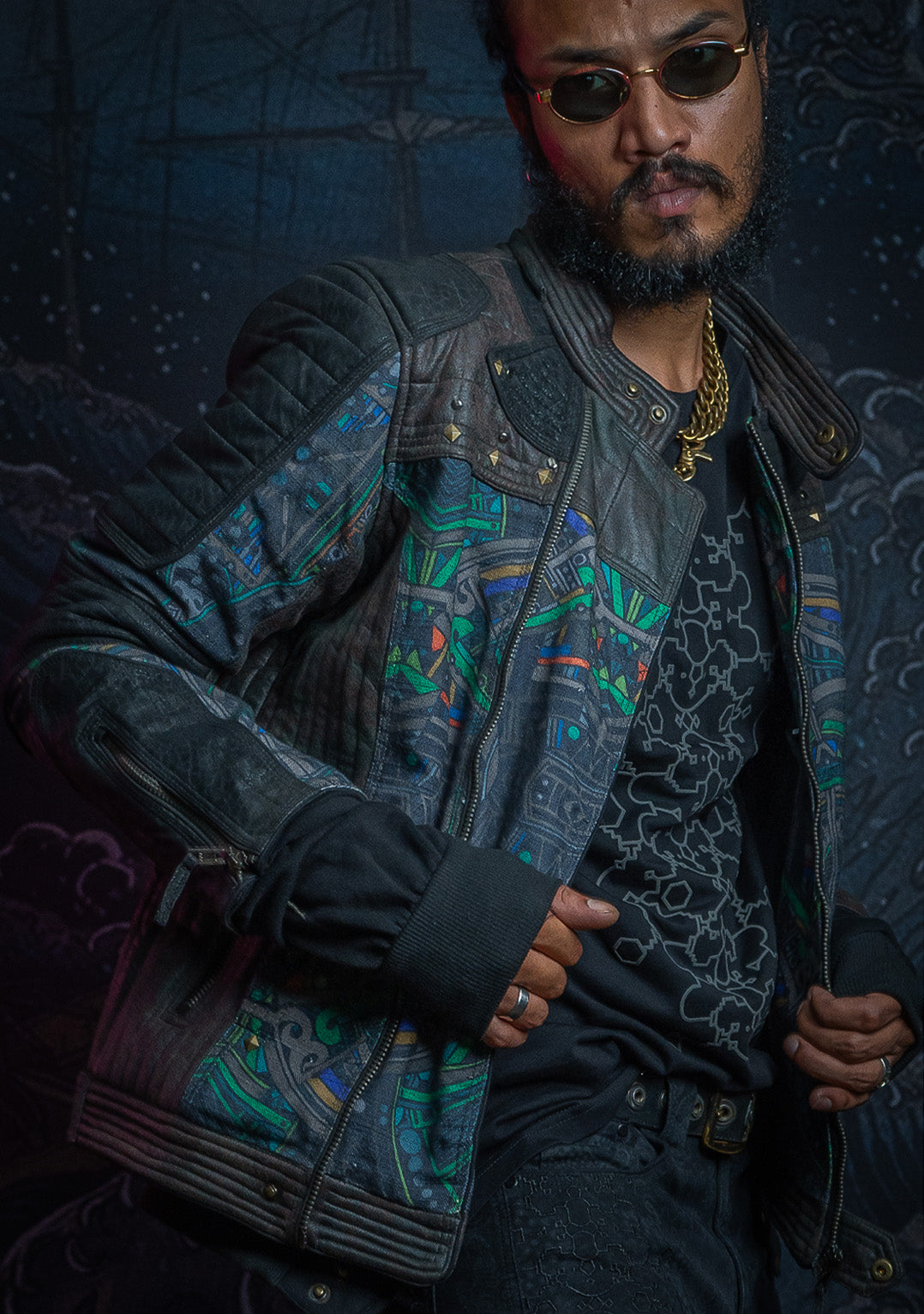 Jacket Men SAMURAI SHAMAN / Fake Leather / Waterproof Linen - POPPYFIELDS